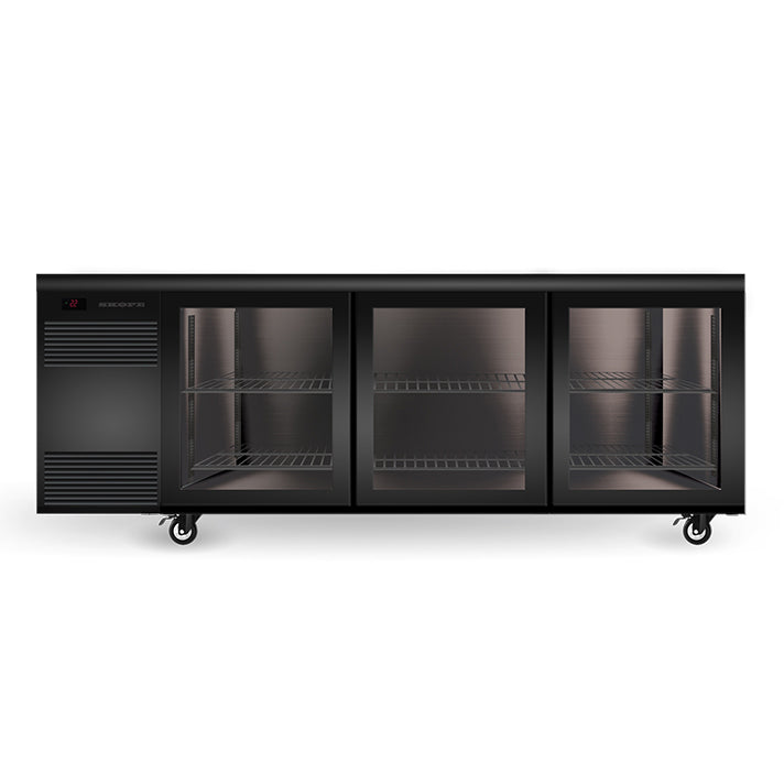 SKOPE BackBar 3 Glass Sliding Door CounterLine Fridge - CL.3.GSL - Black