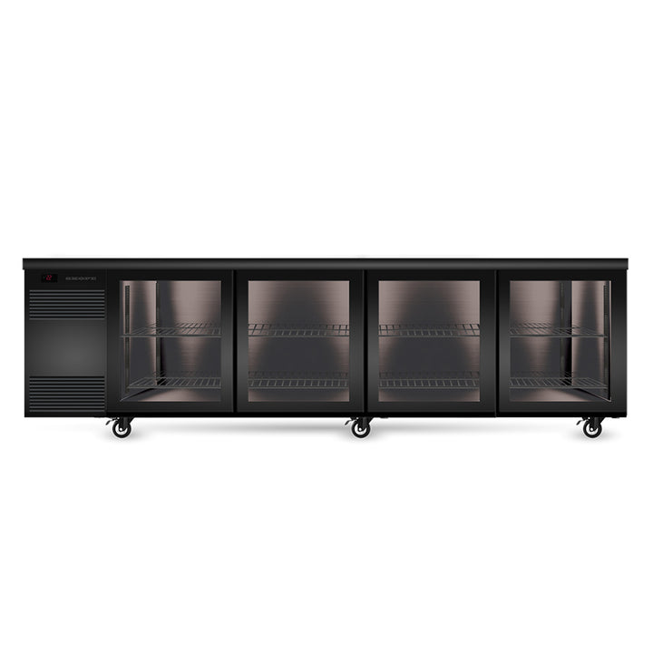 SKOPE BackBar 4 Glass Sliding Door CounterLine Fridge - CL.4.GSL - Black