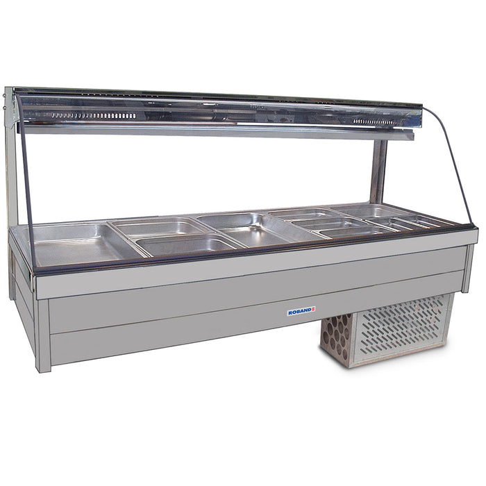 Roband Curved Glass Refrigerated Display Bar, 10 pans - CRX25RD