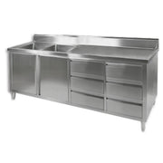 Modular Systems Stainless Steel Kitchen Tidy Cabinet with Double Sinks 1800 to 2400mm - DSC