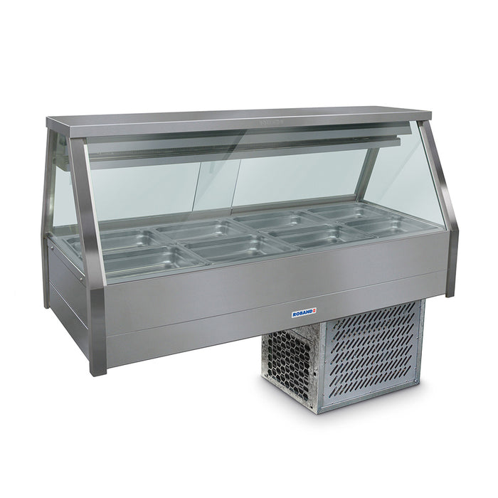 Roband Straight Glass Refrigerated Display Bar - Piped and Foamed only (no motor), 8 pans - EFX24RD