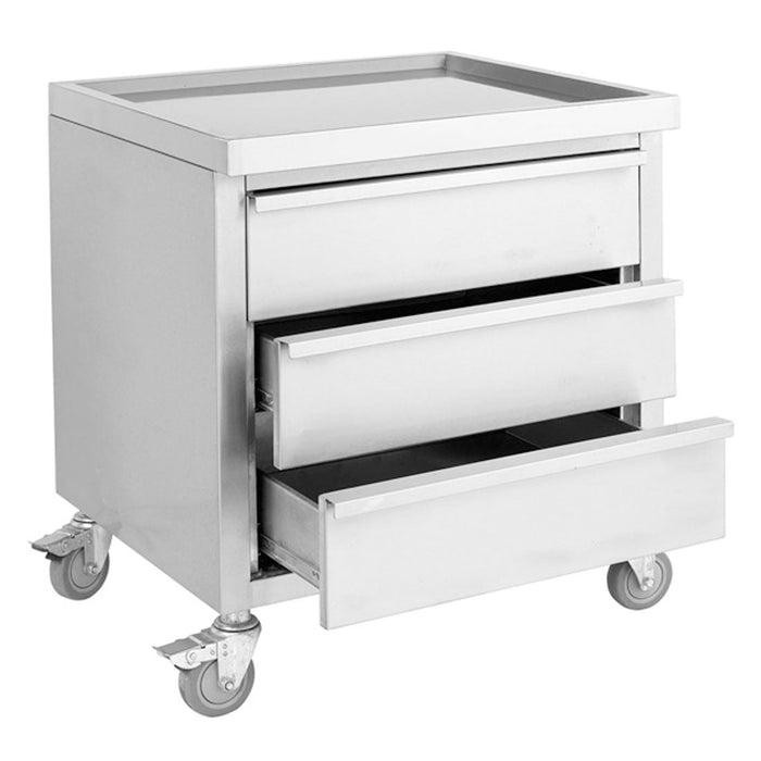 Modular Systems Stainless Steel Mobile Work Stand with 3 Drawers - MDS-6-700