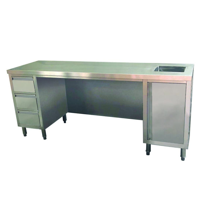 Modular Systems Stainless Steel Multipurpose Utility Bench with Sink 2100mm - SS6-2100R-H