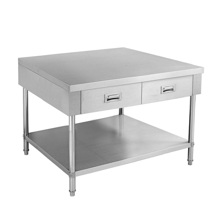 Modular Systems Stainless Steel Work Bench with 2 Drawers & Undershelf 900x700x900 - SWBD-7-0900