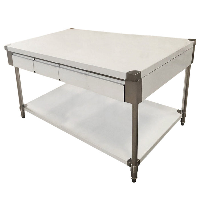 Modular Systems Stainless Steel Workbench with 4 Drawer Each Side 1800mm - SWBD10-1800