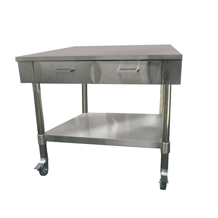 Modular Systems Stainless Steel Work Bench with 2 Drawers & Undershelf - SWBD7-2