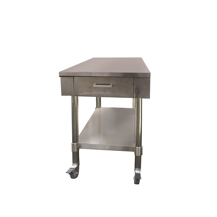 Modular Systems Stainless Steel Work Bench with 1 Drawer & Undershelf - SWBD8-1