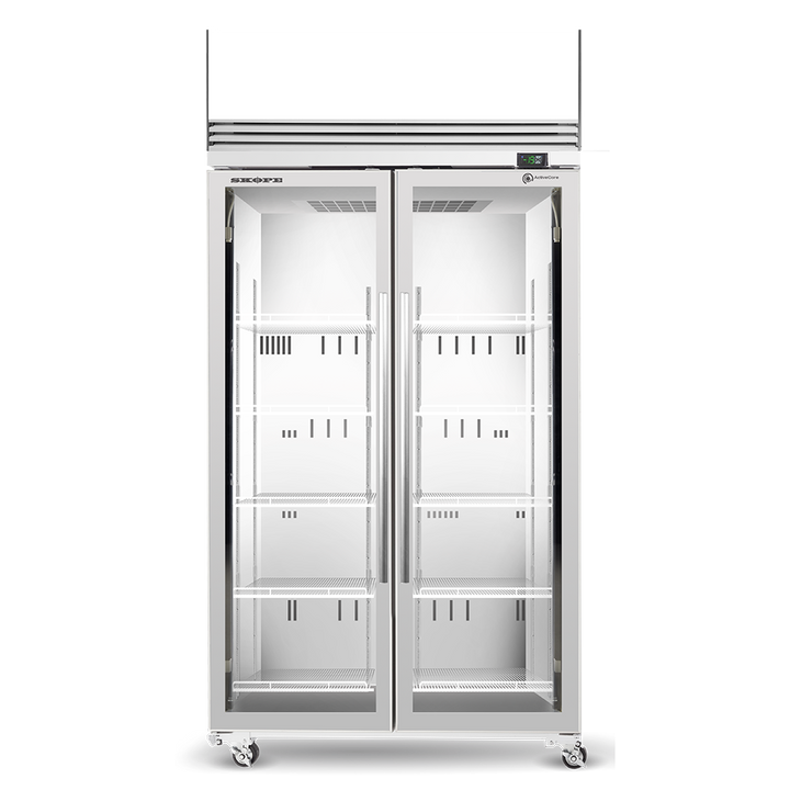 SKOPE ActiveCore TMF 2 Glass Door Upright Display or Storage Freezer with Lit Sign 980L - TMF1000N-AC