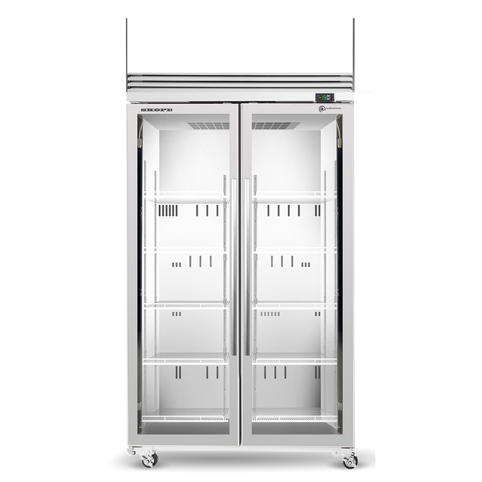 SKOPE ActiveCore TMF 2 Glass Door Upright Display or Storage Freezer with Lit Sign 980L - TMF1000N-AC