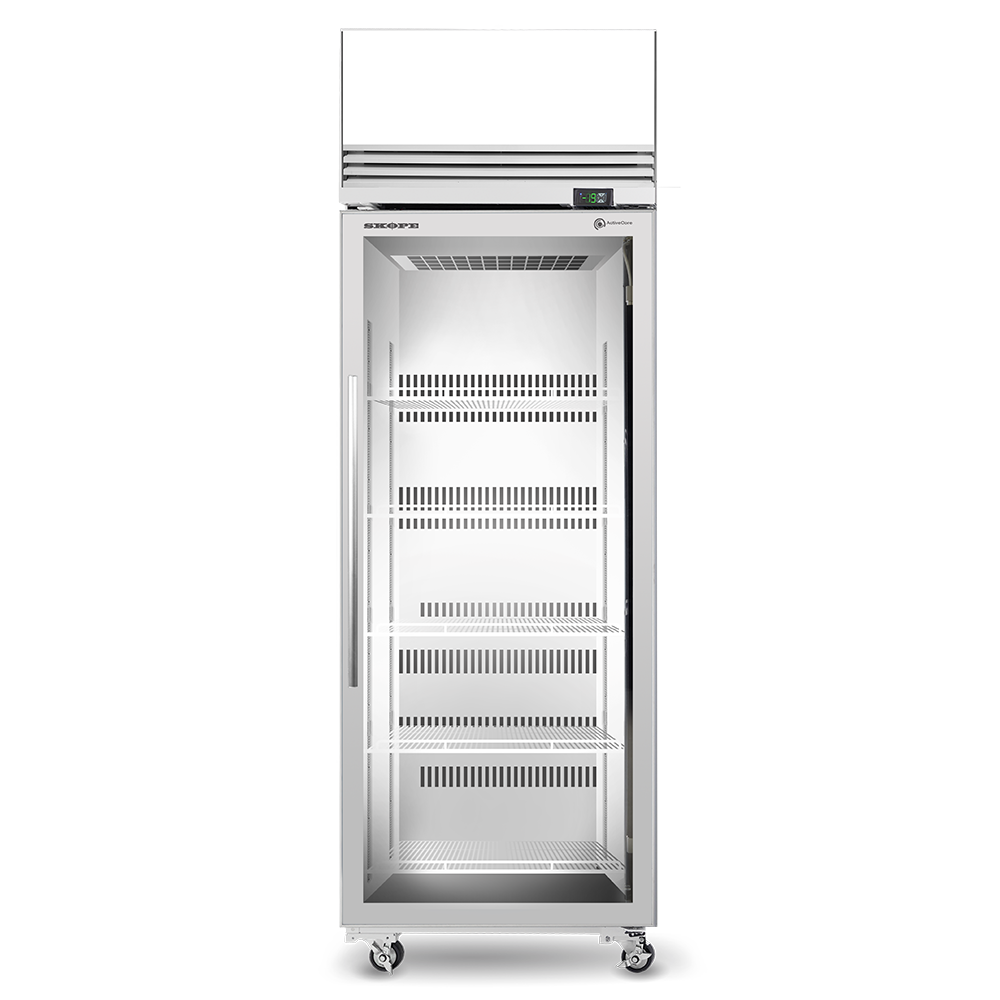 SKOPE ActiveCore TMF 1 Glass Door Upright Display or Storage Freezer with Lit Sign 610L - TMF650N-AC