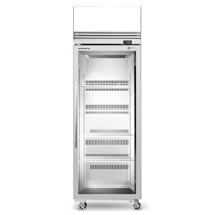 SKOPE ActiveCore TMF 1 Glass Door Upright Display or Storage Freezer with Lit Sign 610L - TMF650N-AC