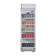 Polar C-Series 1 Glass Door Upright Display Cooler with Light Box 346L White - CC064-A