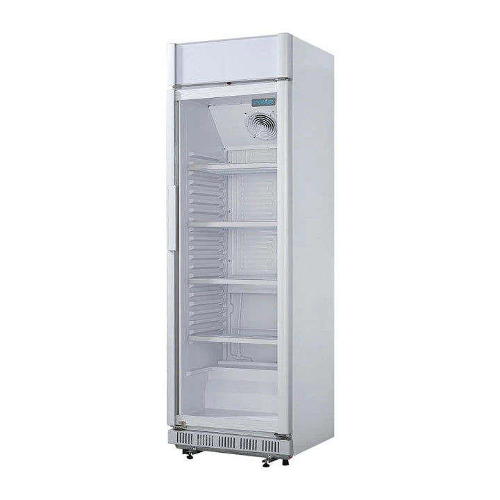 Polar C-Series 1 Glass Door Upright Display Cooler with Light Box 346L White - CC064-A