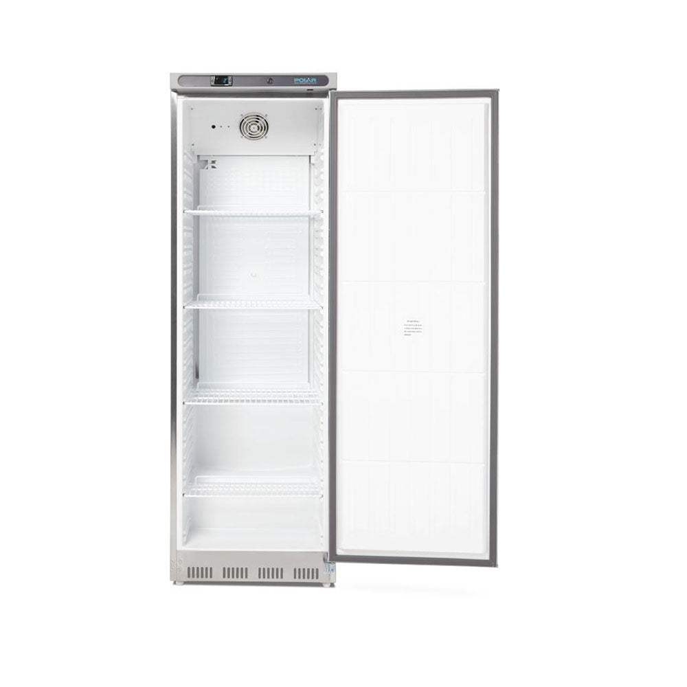 Polar C-Series 1 Solid Door Upright Fridge 400L Stainless Steel - CD082-A