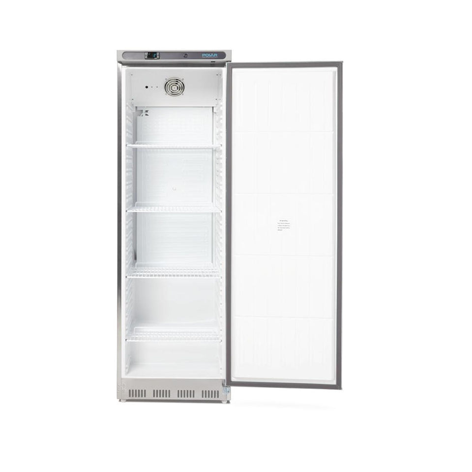 Polar C-Series 1 Solid Door Upright Fridge 400L Stainless Steel - CD082-A