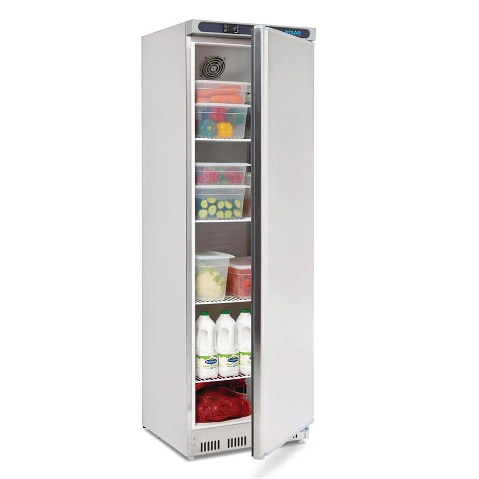 Polar C-Series 1 Solid Door Upright Fridge 400L Stainless Steel - CD082-A
