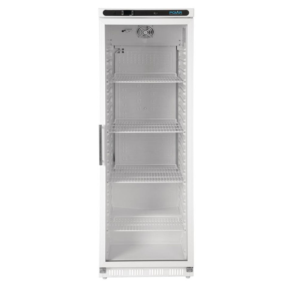 Polar C-Series 1 Glass Door Upright Display Fridge 400L White - CD087-A