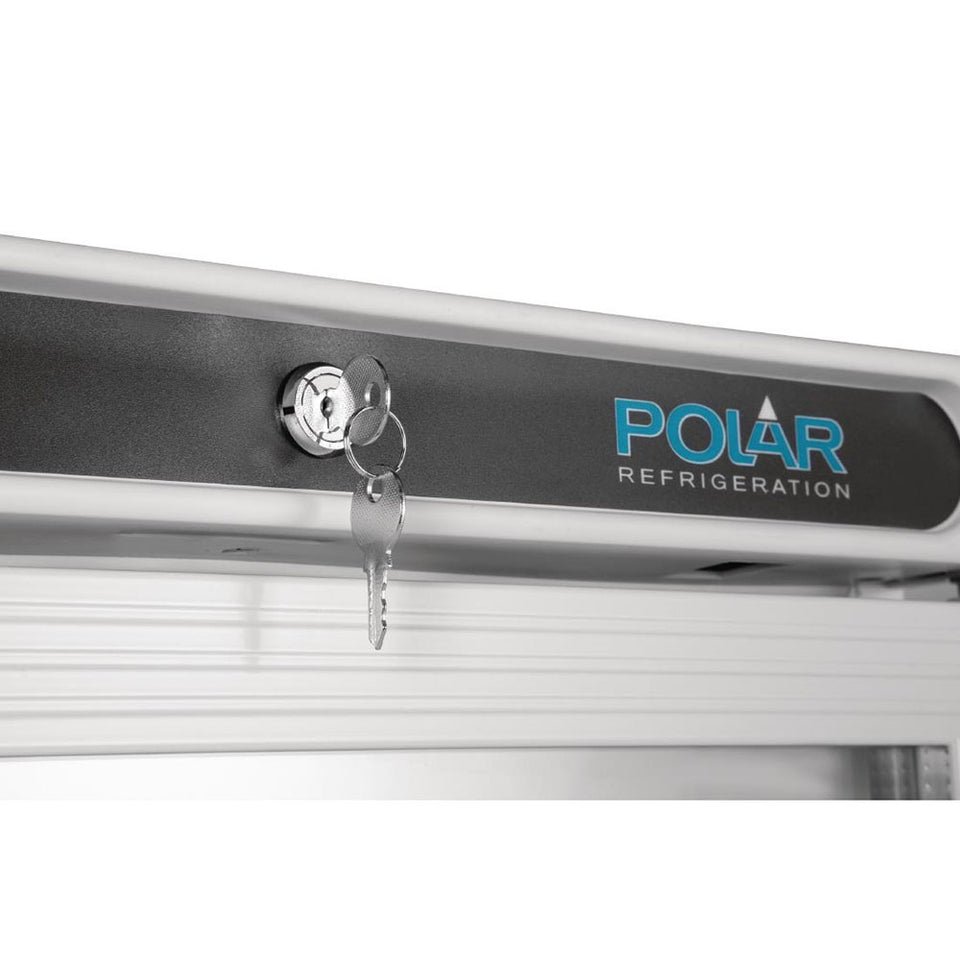 Polar C-Series 1 Glass Door Upright Display Fridge 400L White - CD087-A