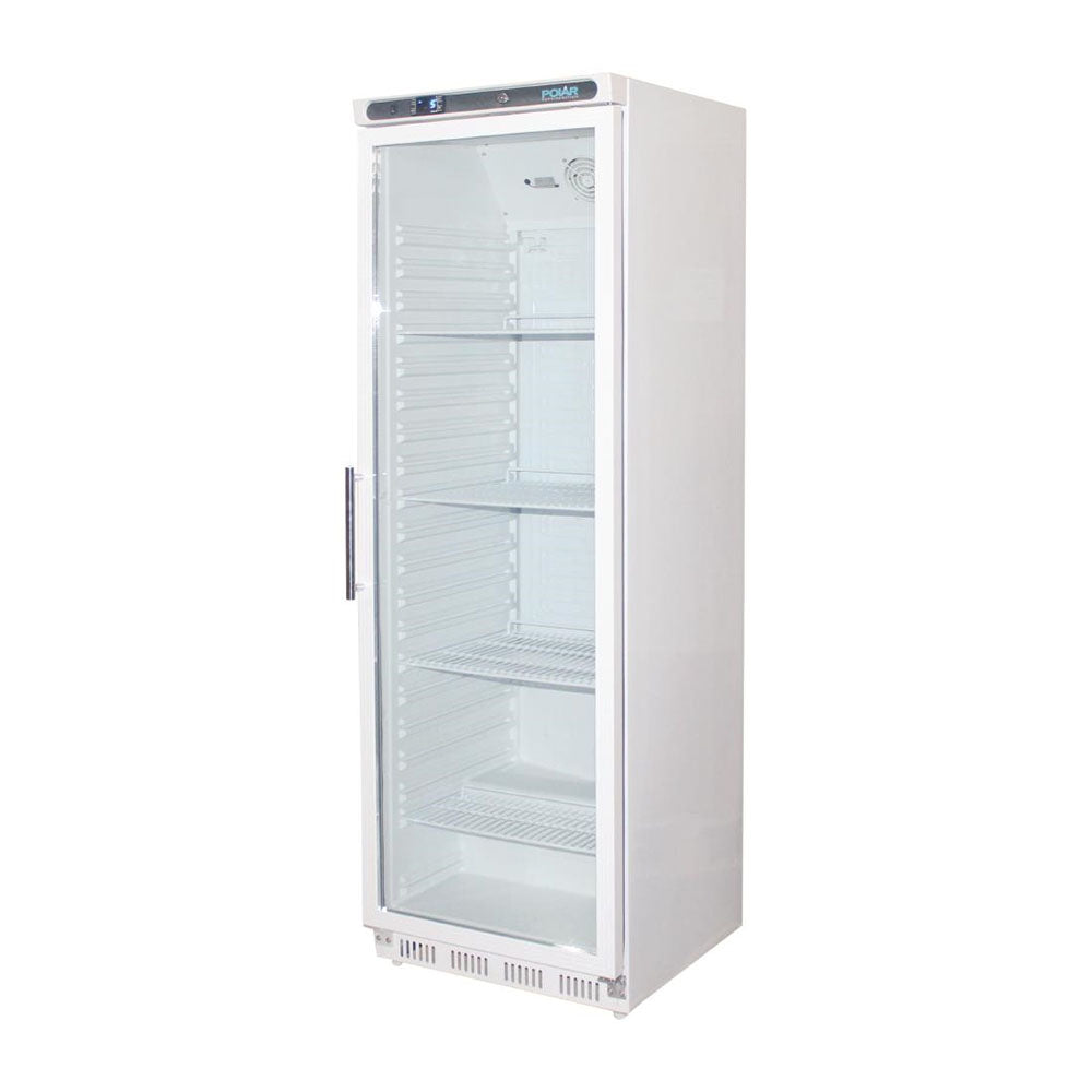Polar C-Series 1 Glass Door Upright Display Fridge 400L White - CD087-A