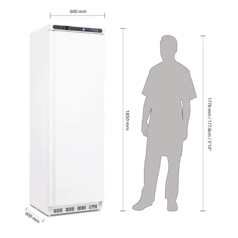 Polar C-Series 1 Door Upright Freezer 365L White - CD613-A