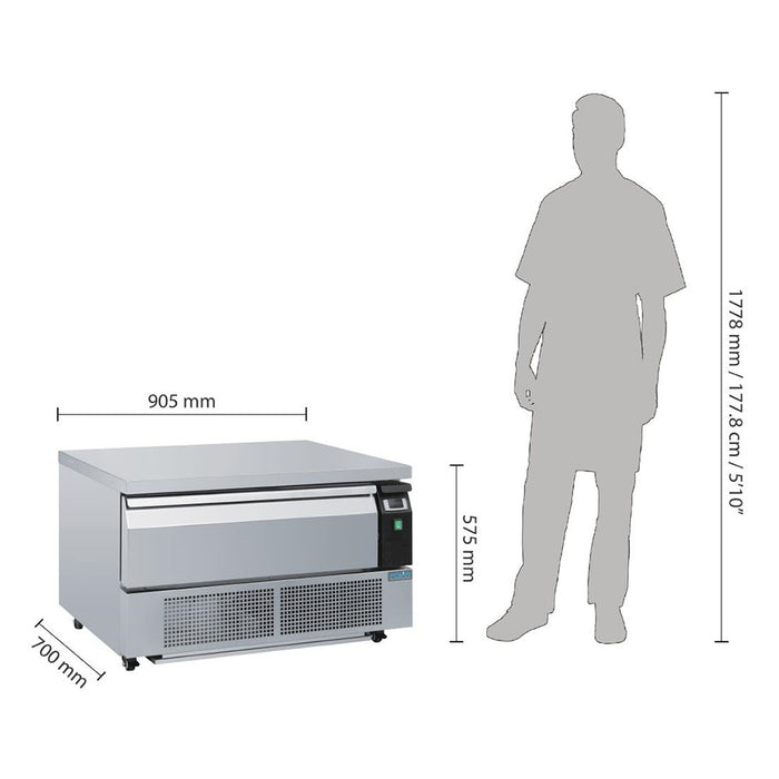 Polar U-Series Single Drawer Counter Fridge Freezer 2xGN - DA994-A