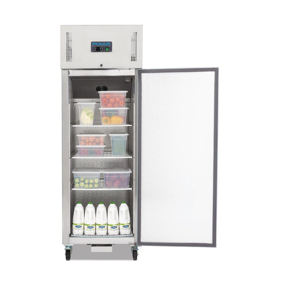 Polar G-Series 1 Solid Door Upright Fridge 600L Stainless Steel - DL893-A