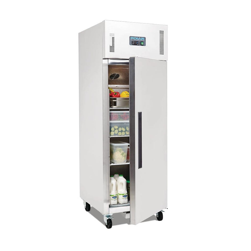 Polar G-Series 1 Solid Door Upright Fridge 600L Stainless Steel - DL893-A