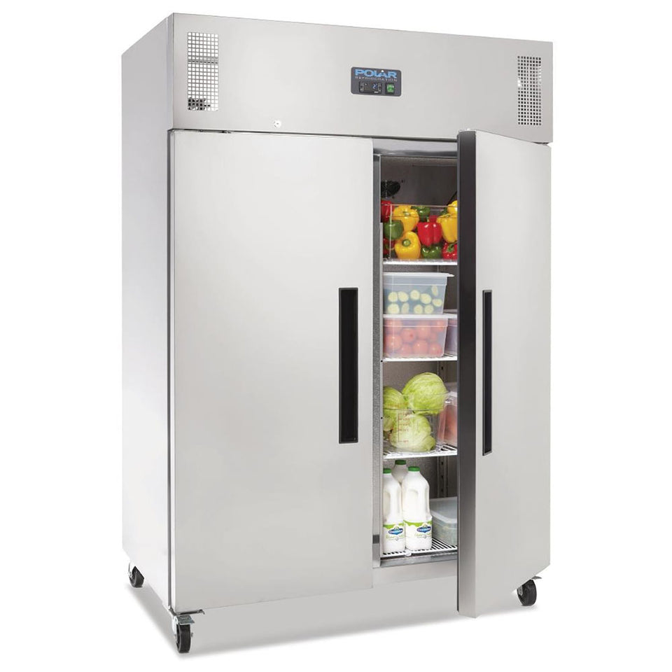 Polar G-Series 2 Solid Door Upright Fridge 1200L Stainless Steel - DL895-A