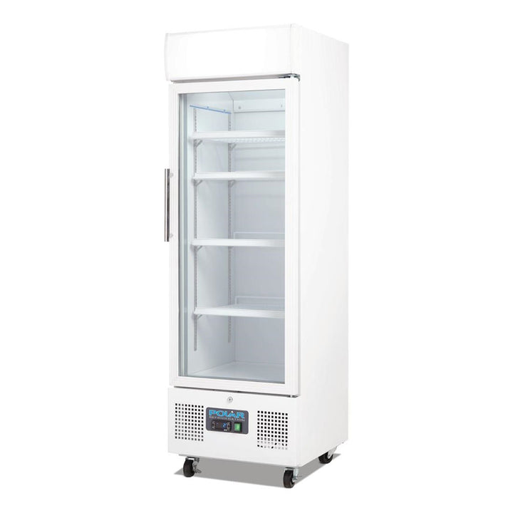 Polar G-Series 1 Door Upright Display Fridge 218L White - DM075-A