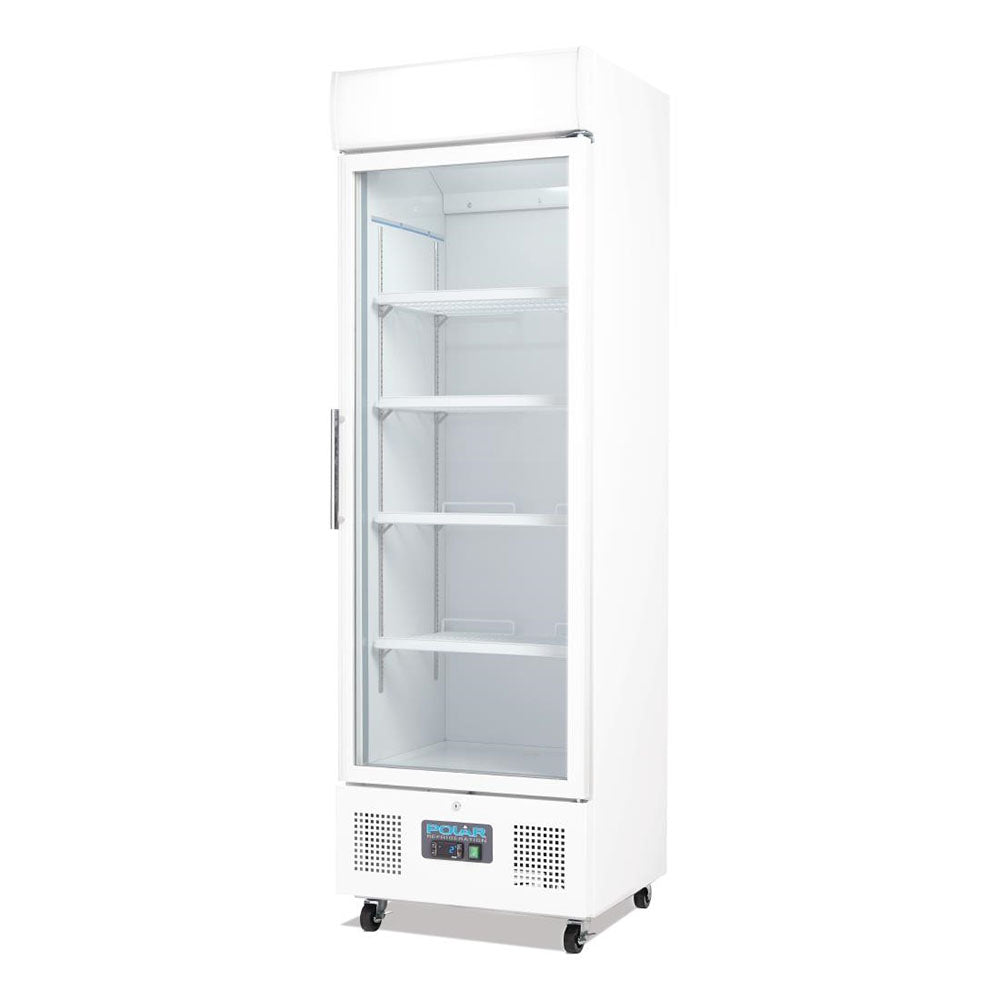 Polar G-Series 1 Door Upright Display Fridge 368L White - DM076-A