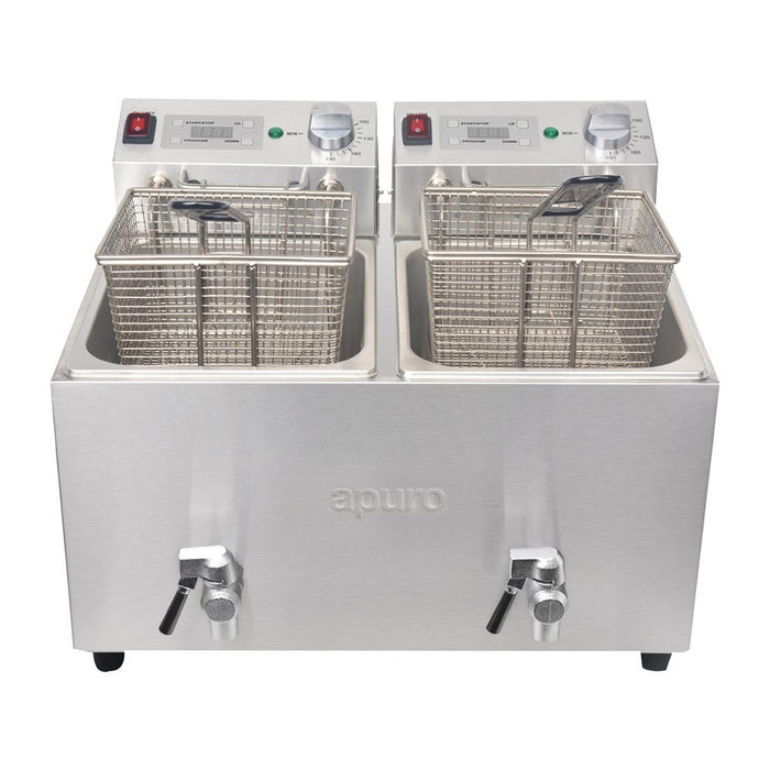 Apuro Double Fryer - 2x8L 2.9kW with Timer - FC375-A
