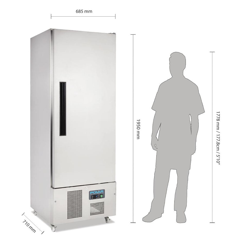 Polar G-Series 1 Door Slimline Upright Fridge 440L - G590-A