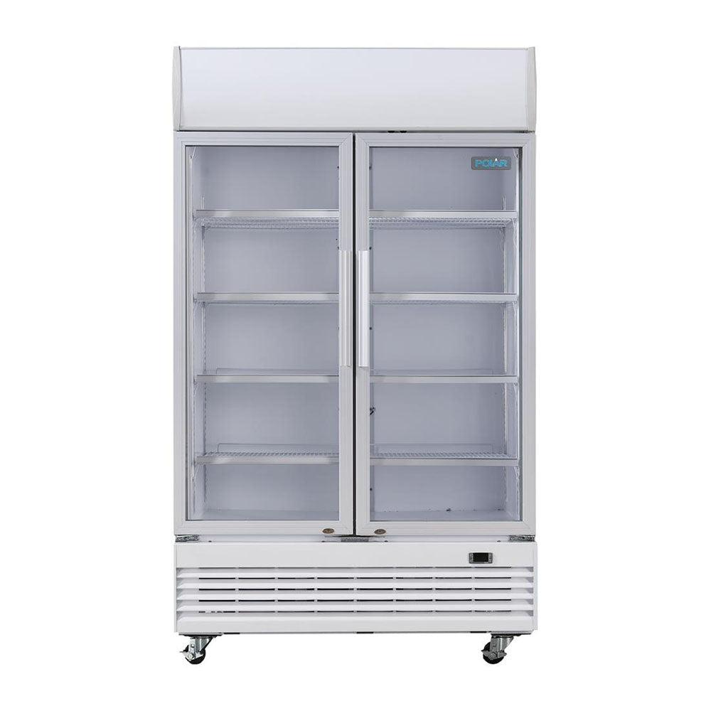 Polar G-Series 2 Hinged Door Upright Display Cooler with Light Box 950L - GE580-A