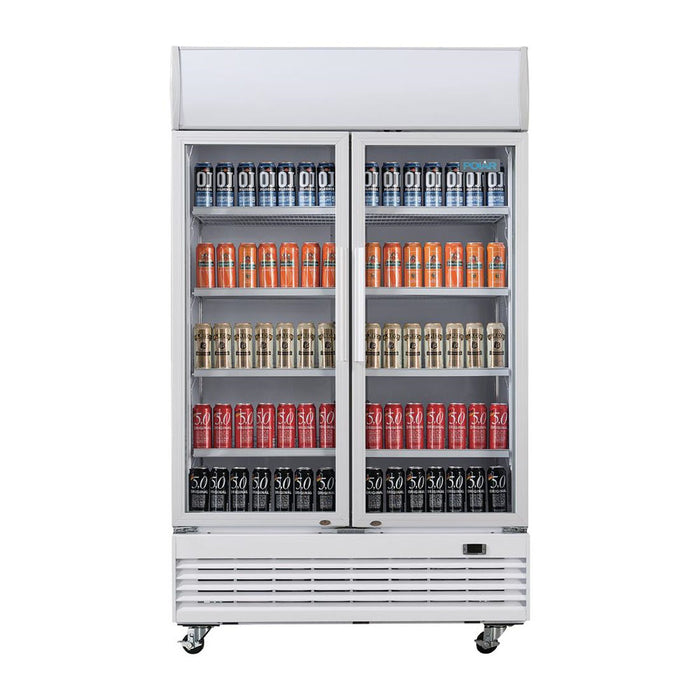 Polar G-Series Hinged Door Upright Display Cooler with Light Box 950L - GE580-A