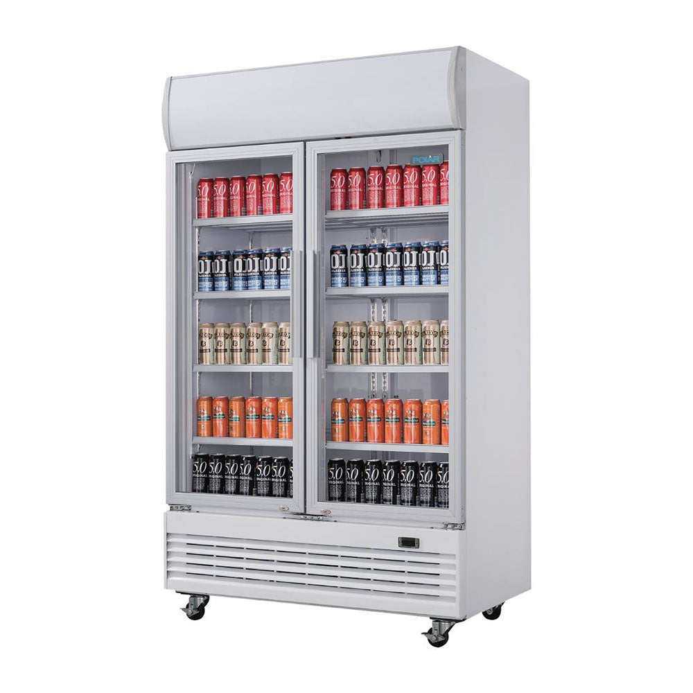 Polar G-Series 2 Hinged Door Upright Display Cooler with Light Box 950L - GE580-A