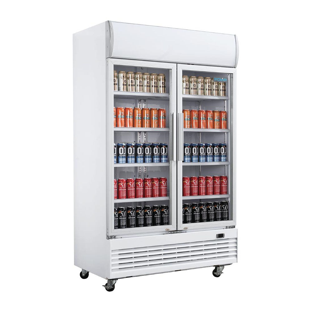 Polar G-Series 2 Hinged Door Upright Display Cooler with Light Box 950L - GE580-A