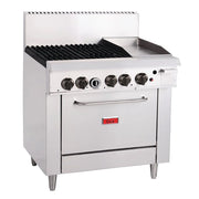 Thor Natural Gas 4 Burner Oven with 12" Griddle with flame failure - GH102-N