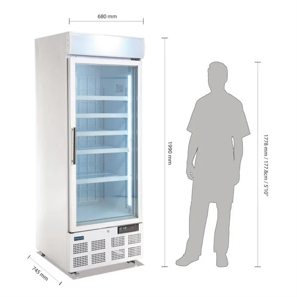 Polar G-Series 1 Door Upright Display Freezer 412L White - GH506-A