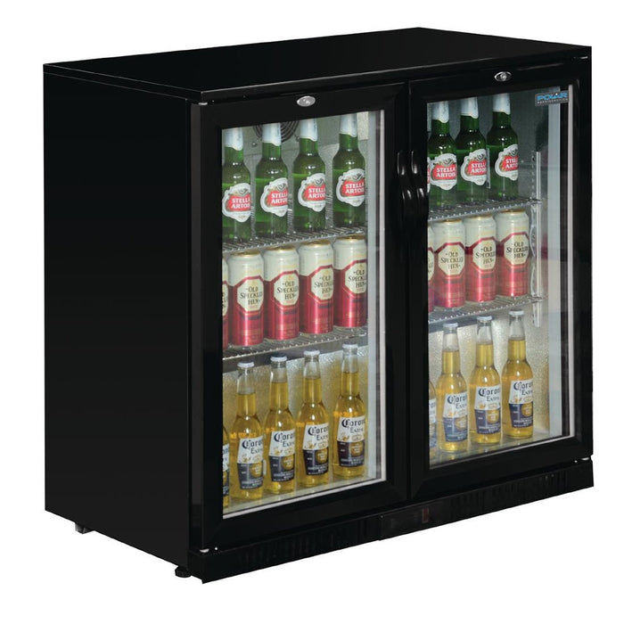 Polar G-Series Back Bar Cooler with 2 Hinged Doors 208L Black - GL002-A