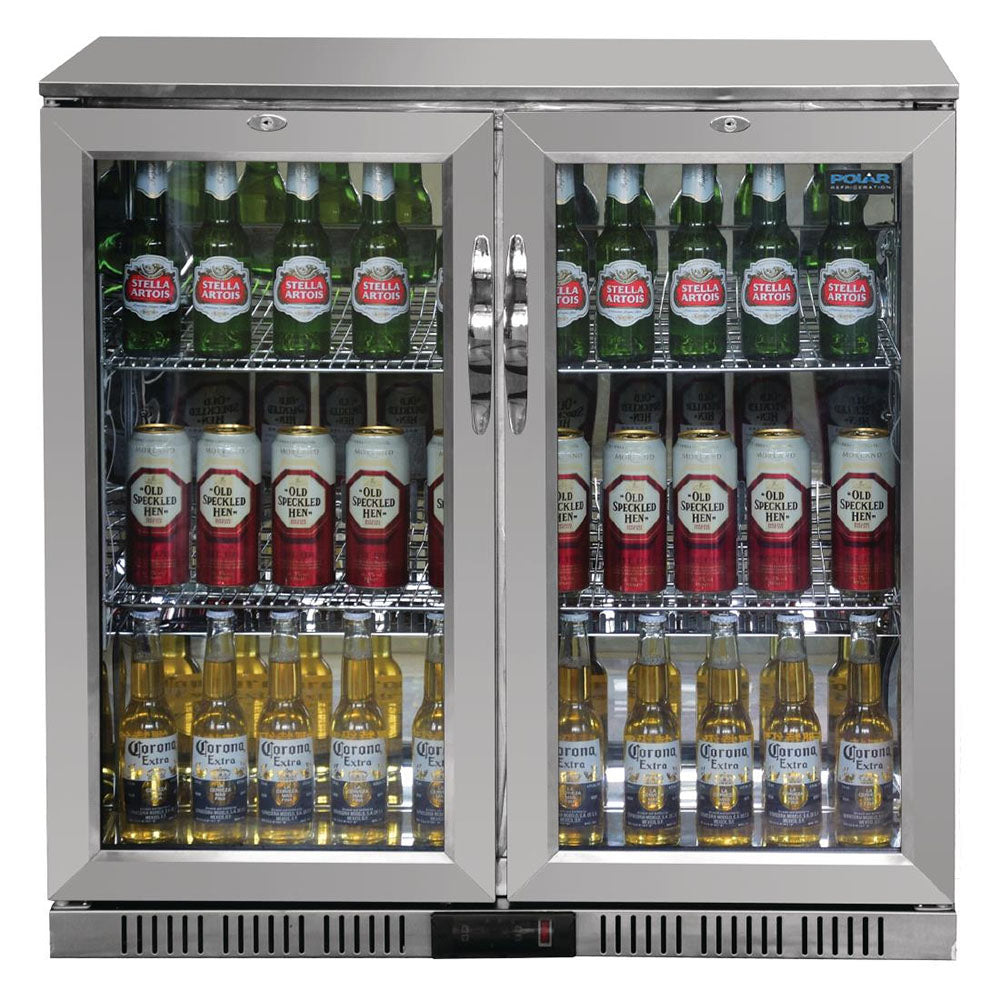 Polar G-Series Back Bar Cooler with 2 Hinged Doors 208L Stainless Steel - GL008-A