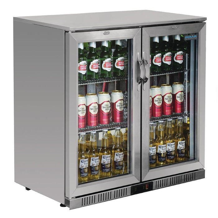 Polar G-Series Back Bar Cooler with 2 Hinged Doors 208L Stainless Steel - GL008-A
