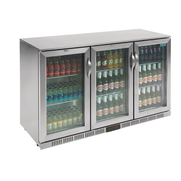 Polar G-Series Back Bar Cooler with 3 Hinged Doors 330L Stainless Steel - GL009-A