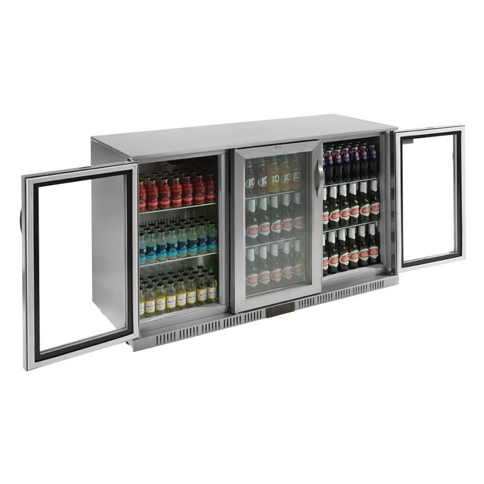 Polar G-Series Back Bar Cooler with 3 Hinged Doors 330L Stainless Steel - GL009-A