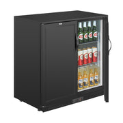 Polar G-Series Back Bar Cooler with 2 Solid Hinged Doors 208L Black - GL016-A