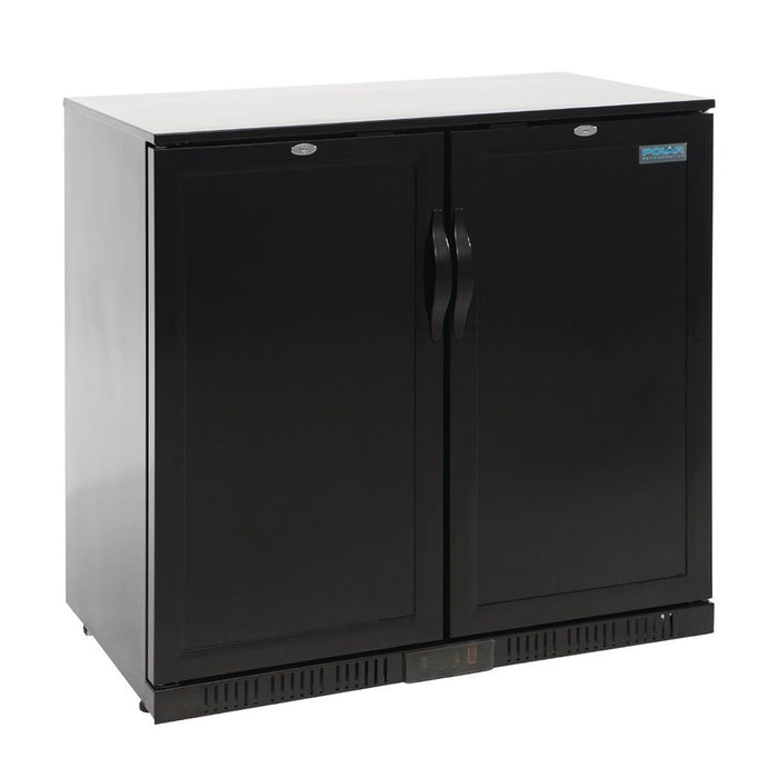 Polar G-Series Back Bar Cooler with 2 Solid Hinged Doors 208L Black - GL016-A